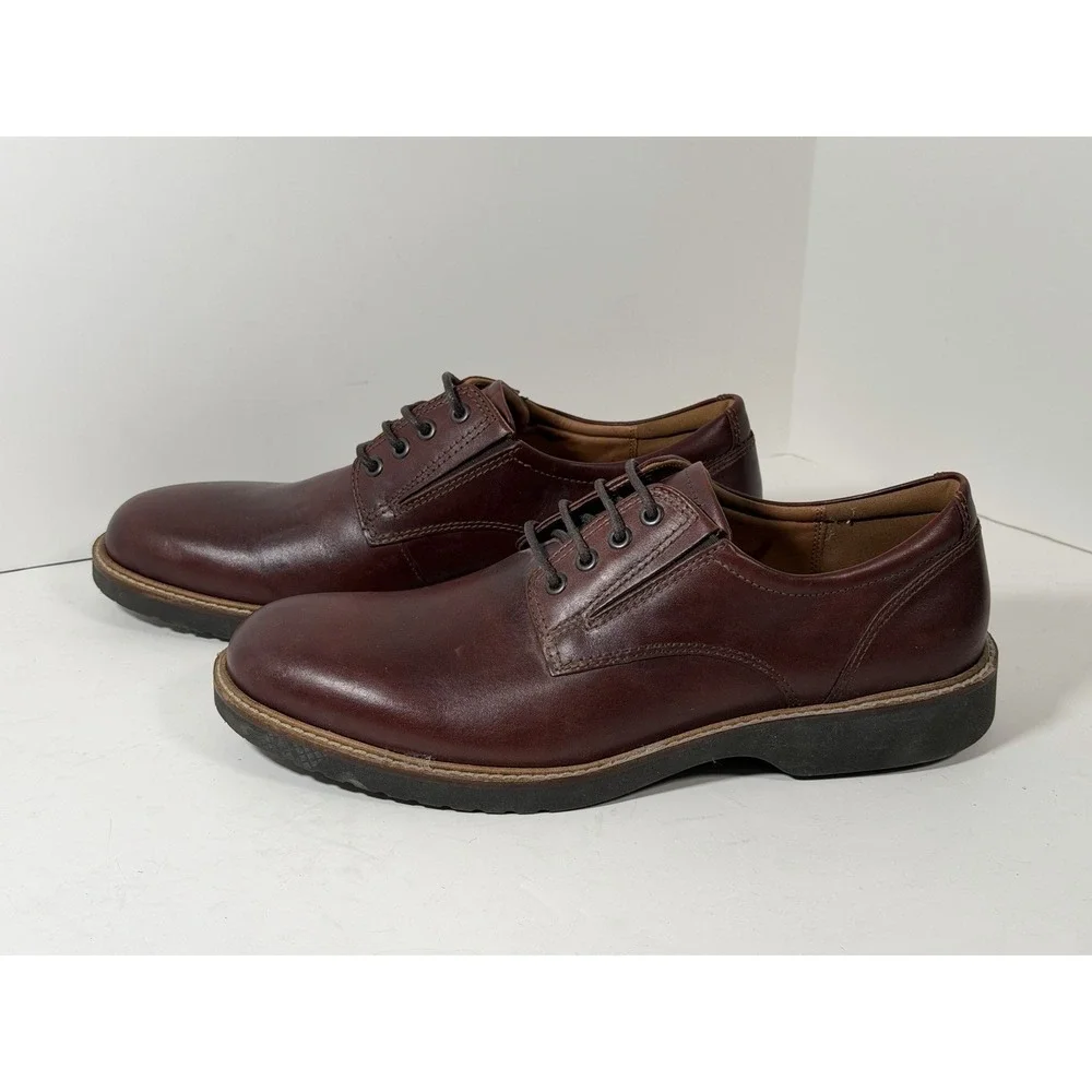 ECCO Men's Ian Casual Tie Oxford shoes in brown full-grain‎ leather, Size 45